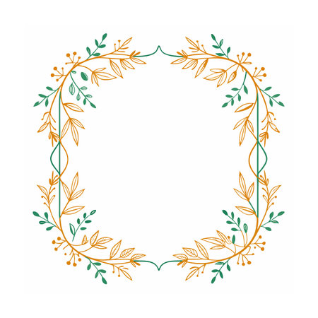 Beautiful Minimalist Floral Frame Border Vector Illustrationのイラスト素材