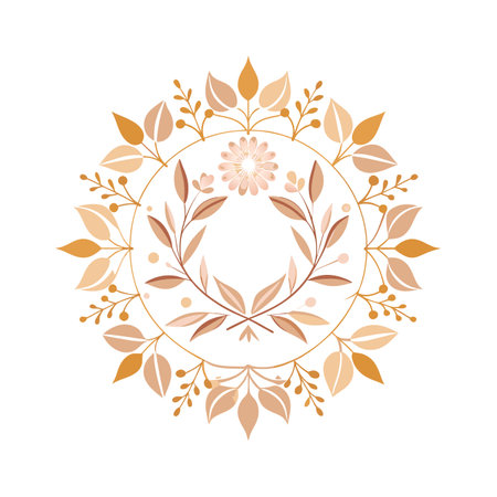 Beautiful Minimalist Floral Frame Border Vector Illustrationのイラスト素材