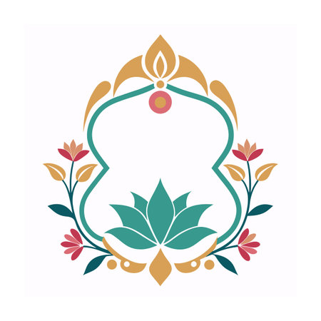 Beautiful Minimalist Floral Frame Border Vector Illustrationのイラスト素材