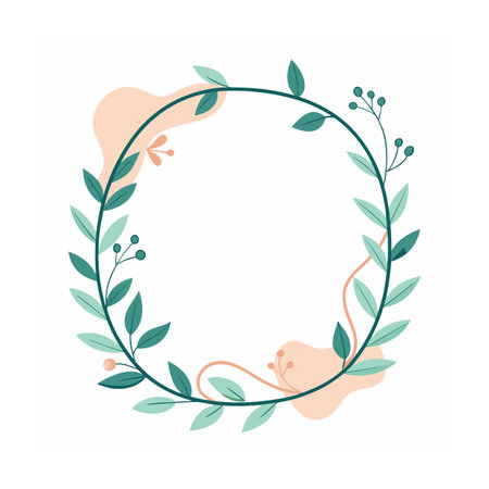 Beautiful Minimalist Floral Frame Border Vector Illustrationのイラスト素材