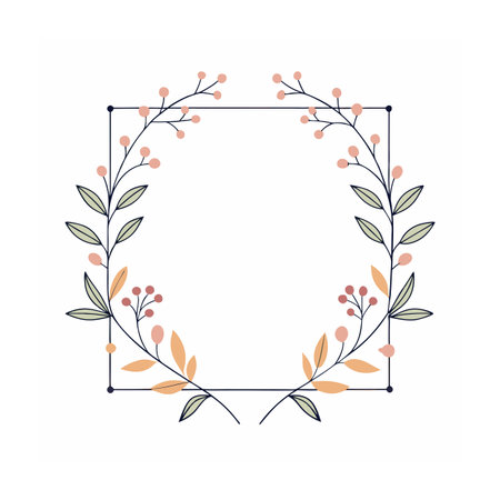 Beautiful Minimalist Floral Frame Border Vector Illustrationのイラスト素材