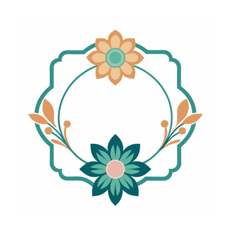 Beautiful Minimalist Floral Frame Border Vector Illustrationのイラスト素材
