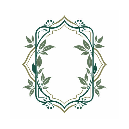 Beautiful Minimalist Floral Frame Border Vector Illustrationのイラスト素材