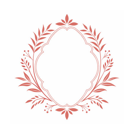 Beautiful Minimalist Floral Frame Border Vector Illustrationのイラスト素材