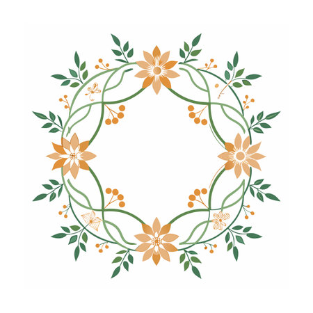 Beautiful Minimalist Floral Frame Border Vector Illustrationのイラスト素材
