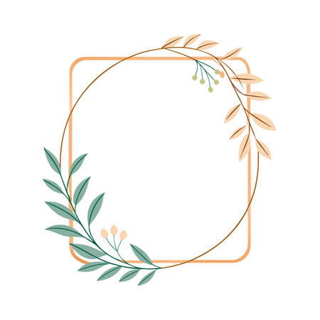 Beautiful Minimalist Floral Frame Border Vector Illustrationのイラスト素材