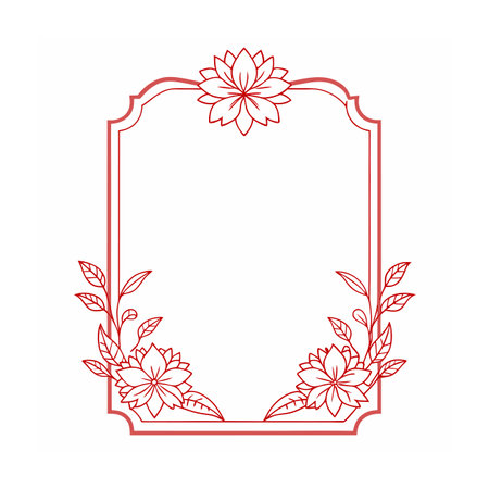 Beautiful Minimalist Floral Frame Border Vector Illustrationのイラスト素材