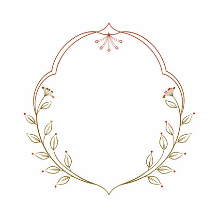 Beautiful Minimalist Floral Frame Border Vector Illustrationのイラスト素材