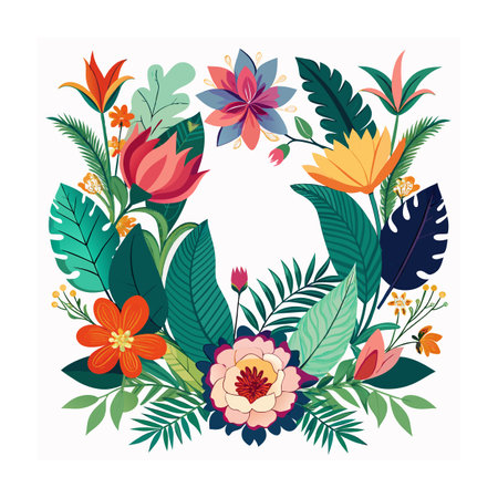 Beautiful Ornate Floral Frame Border Vector Illustrationのイラスト素材