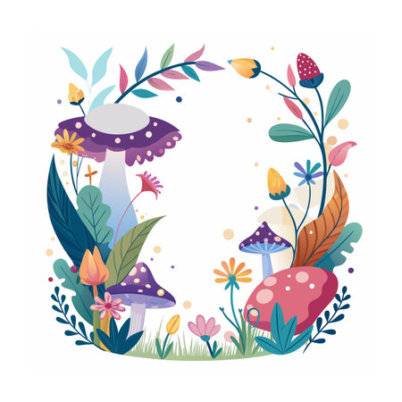 Beautiful Ornate Floral Frame Border Vector Illustrationのイラスト素材