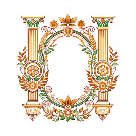 Beautiful Ornate Floral Frame Border Vector Illustrationのイラスト素材