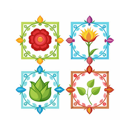 Beautiful Ornate Floral Frame Border Vector Illustrationのイラスト素材