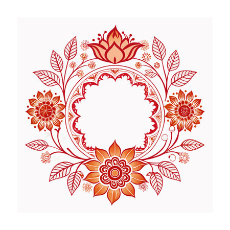 Beautiful Ornate Floral Frame Border Vector Illustrationのイラスト素材