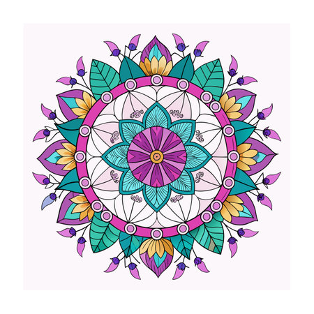 Beautiful Floral Mandala Design Vector Illustrationのイラスト素材