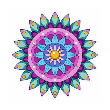 Beautiful Floral Mandala Design Vector Illustrationのイラスト素材