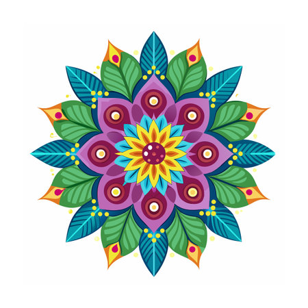 Beautiful Floral Mandala Design Vector Illustrationのイラスト素材
