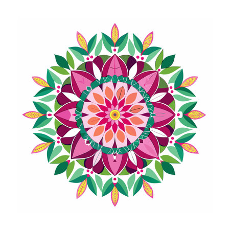 Beautiful Floral Mandala Design Vector Illustrationのイラスト素材
