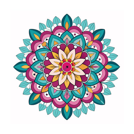 Beautiful Floral Mandala Design Vector Illustrationのイラスト素材