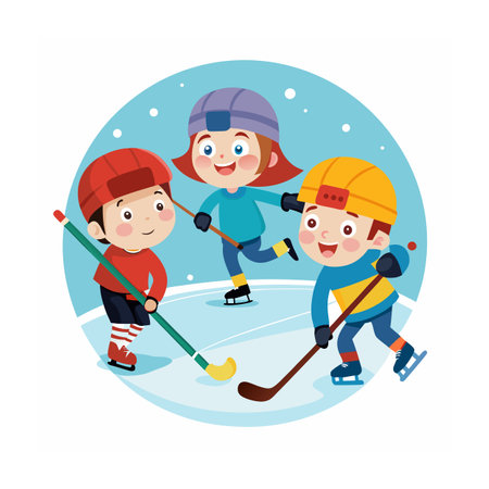 Kids Playing and Entertaining Moments Vector Illustrationのイラスト素材