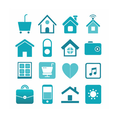 Home and Living Icon Set Vector Illustrationのイラスト素材