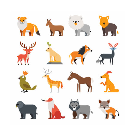 Animal and Wildlife Icon Set Vector Illustration