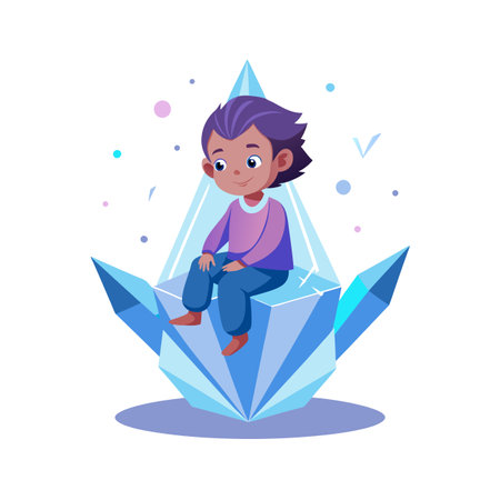 Kids Playing and Entertaining Moments Vector Illustrationのイラスト素材