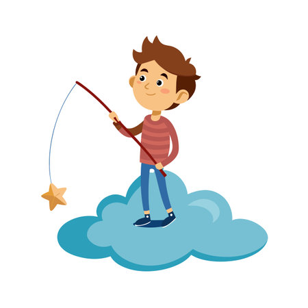 Kids Playing and Entertaining Moments Vector Illustrationのイラスト素材