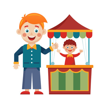 Kids Playing and Entertaining Moments Vector Illustrationのイラスト素材