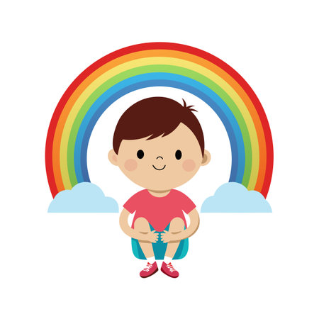 Kids Playing and Entertaining Moments Vector Illustrationのイラスト素材