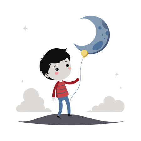 Kids Playing and Entertaining Moments Vector Illustrationのイラスト素材