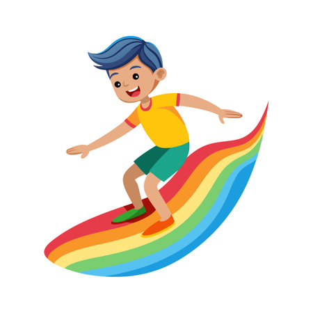 Kids Playing and Entertaining Moments Vector Illustrationのイラスト素材