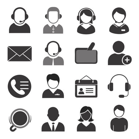 Contact Icon Set Collection Vector Illustrationのイラスト素材