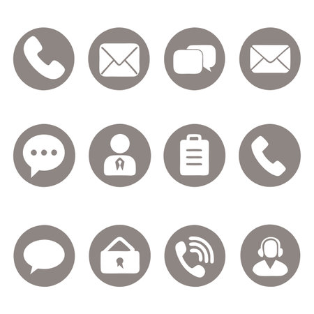 Contact Icon Set Collection Vector Illustrationのイラスト素材