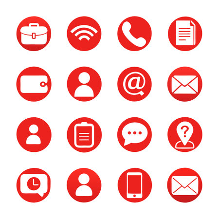Contact Icon Set Collection Vector Illustrationのイラスト素材
