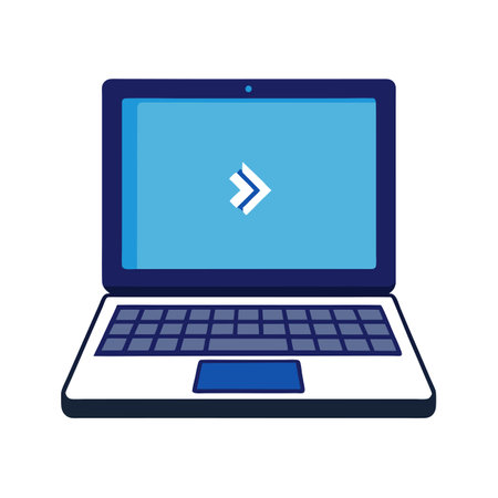 Laptop with blank screen vector illustrationのイラスト素材