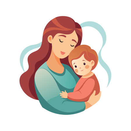 Family Togetherness, Parenthood and Children Vector Illustrationのイラスト素材
