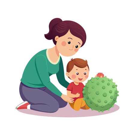 Family Togetherness, Parenthood and Children Vector Illustrationのイラスト素材