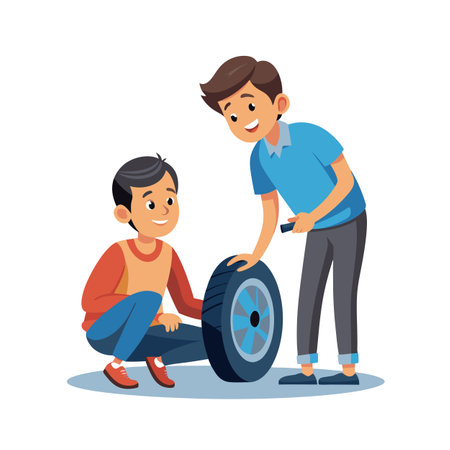 Family Togetherness, Parenthood and Children Vector Illustrationのイラスト素材