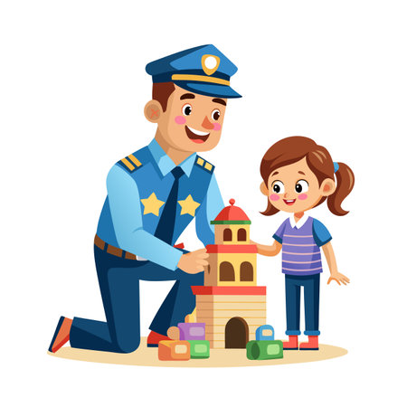 Family Togetherness, Parenthood and Children Vector Illustrationのイラスト素材