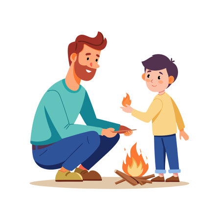 Family Togetherness, Parenthood and Children Vector Illustrationのイラスト素材