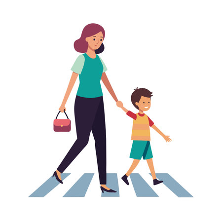 Family Togetherness, Parenthood and Children Vector Illustrationのイラスト素材