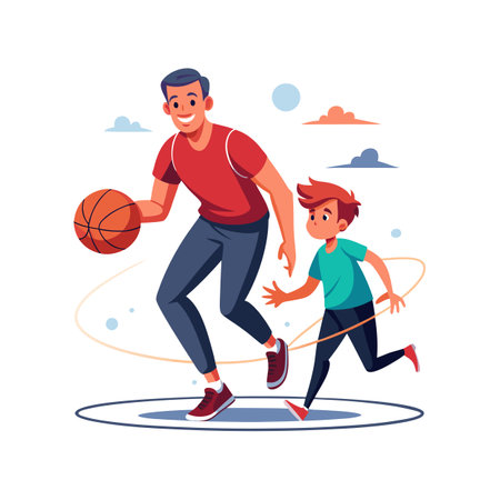 Family Togetherness, Parenthood and Children Vector Illustrationのイラスト素材