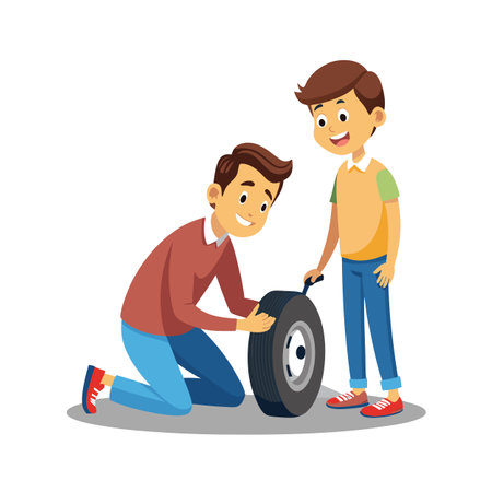 Family Togetherness, Parenthood and Children Vector Illustrationのイラスト素材