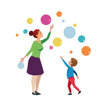 Family Togetherness and Parenthood Vector Illustrationのイラスト素材