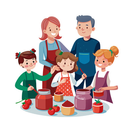 Family Togetherness and Parenthood Vector Illustrationのイラスト素材