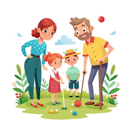Family Togetherness and Parenthood Vector Illustrationのイラスト素材