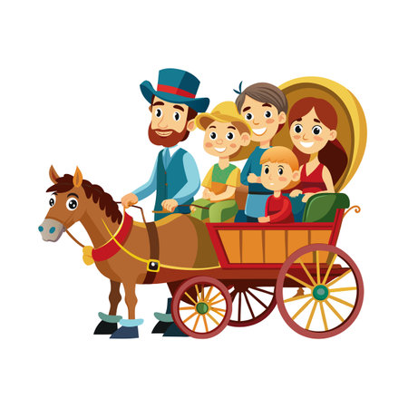 Family Togetherness and Parenthood Vector Illustrationのイラスト素材