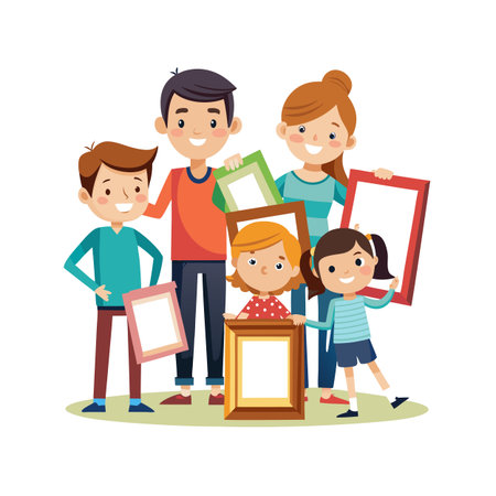 Family Togetherness and Parenthood Vector Illustrationのイラスト素材