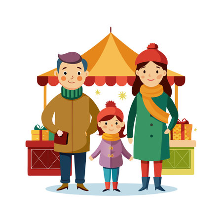 Family Togetherness and Parenthood Vector Illustrationのイラスト素材