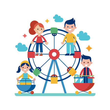 Family Togetherness and Parenthood Vector Illustrationのイラスト素材